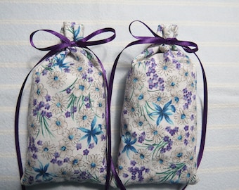 Floral 5"X2" Sachet-'Orchid' Fragrance-Purple Violets and Teal Orchids Sachet-Mother's Day-Cotton Botanical-Cindy's Loft-255-10-Summer