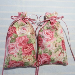 Roses 5X2 Sachet'Rose Garden' Fragrance-Shades of Pink Packed Roses-Mother's Day-Cotton Hand-Blended Botanical Sachet-Cindy's Loft-217-9 image 2