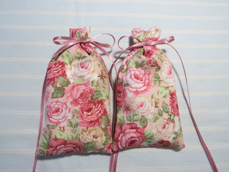 Roses 5X2 Sachet'Rose Garden' Fragrance-Shades of Pink Packed Roses-Mother's Day-Cotton Hand-Blended Botanical Sachet-Cindy's Loft-217-9 image 2