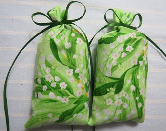 Lily of the Valley 5"X2" Sachet-'Lily of the Valley' Fragrance-Floral Sachet-Cotton Hand-Blended Botanical-Cindy's Loft-458-12