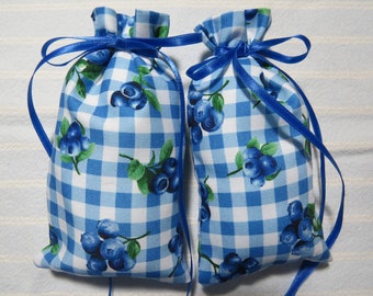Blueberries 5"X2" Sachet-'Blueberry Cobbler' Fragrance-Kitchen Sachet-Cotton Fabric Hand-Blended Botanical Sachet-Cindy's Loft-447-5