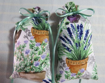 Pots of Lavender 5"X2" Sachet-'Lavender and Black Amber' Fragrance-Potted Herbs-Cotton Botanical Hand-Blended-Cindy's Loft-162-13