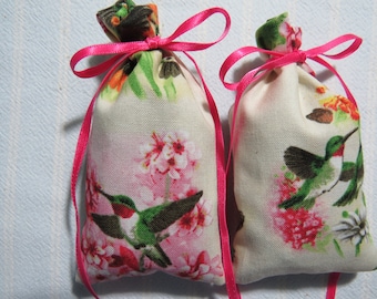 Hummingbirds 5"X2" Sachet-'Twigs and Berries' Fragrance-Cotton Hand Blended Botanical-194-1*