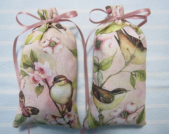 Bustina Birds 5&quot;X2&quot; - Fragranza &#39;English Garden&#39; - Fiori di corniolo, uccelli, farfalle - Festa della mamma - Cotton Botanical - Cindy&#39;s Loft - 175-7!