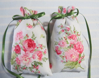 Roses and Carnations 5"X2" Sachet-'Rose Garden' Fragrance-Mother's Day-Cotton Hand-Blended Botanical Sachet-Cindy's Loft-405-9