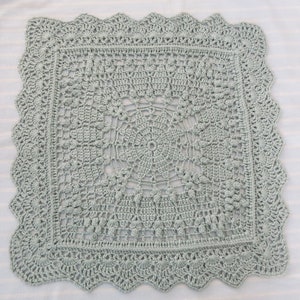 Hand Crocheted Silver Green Cotton Doily: My Fair Lady Design