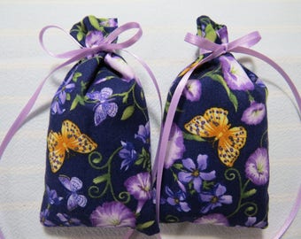 Butterflies 4"X2" Sachet-'Fairy Garden' Fragrance-Morning Glories/Blue Flowers-Cotton Botanical Hand Blended-Cindy's Loft-124-4-Summer