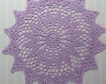 Lavender 9.5 inch Doily-Priscilla Hewitt designed Doily-Hand Crocheted with Lizbeth Egyptian Cotton Thread-Cindy's Loft