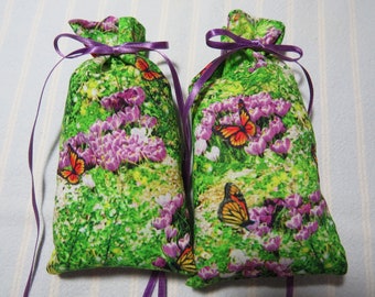 Monarch Butterflies & Crocus 5"X2" Sachet-'Butterfly Meadow' Fragrance-Cotton Botanical Hand Blended Cindy's Loft-334-7-Summer