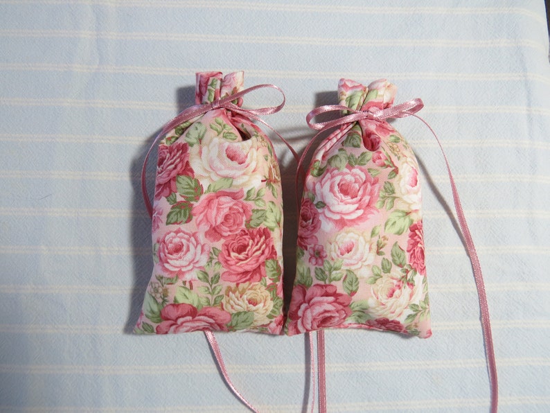 Roses 5X2 Sachet'Rose Garden' Fragrance-Shades of Pink Packed Roses-Mother's Day-Cotton Hand-Blended Botanical Sachet-Cindy's Loft-217-9 image 3