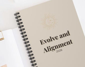 Evolve and Align 2026 Journal | Spiritual Growth Notebook | Mindfulness & Self-Discovery| Journal for Women|