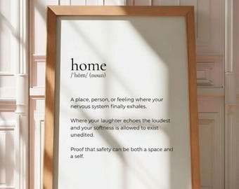 Home Definition print, Home definition art poster, Home definition wall poster, Home poster