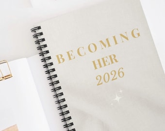 Becoming Her Era 2026 Journal | Glow Up Manifestation Notebook | Feminine Self Growth & Reflection Book