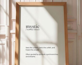 Mystic Definition print, Mystic definition art poster, Mystic definition wall poster, Mystic poster