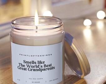 Smells like The World's Best Great Grandparents | Grandparent Gifts, World's Best Grandparents, Grandparent Gift, Anniversary