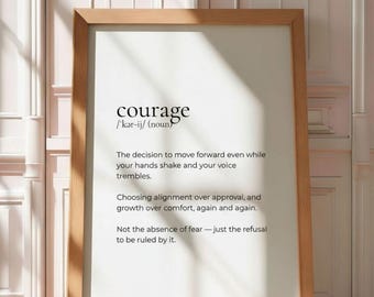 Courage Definition print, Courage definition art poster, Courage definition wall poster, Courage poster