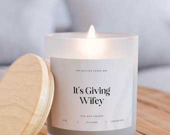Its Giving Wifey Candle | Funny Wedding Gift for Bride | Engagement Candle for Her | Bridal Shower Gift | Newlywed Candle