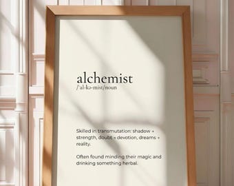 Alchemist Definition print, Alchemist definition art poster, Alchemist definition wall poster, Alchemist poster