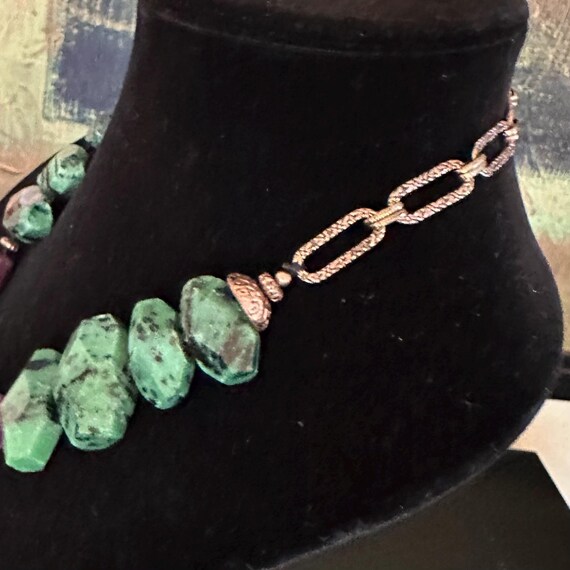 Gemstone necklace Ruby Zoisite - image 3