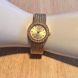 Vintage Kenneth Jay Lane Women’s Rhinestone Gold-tone Watch - “Works”