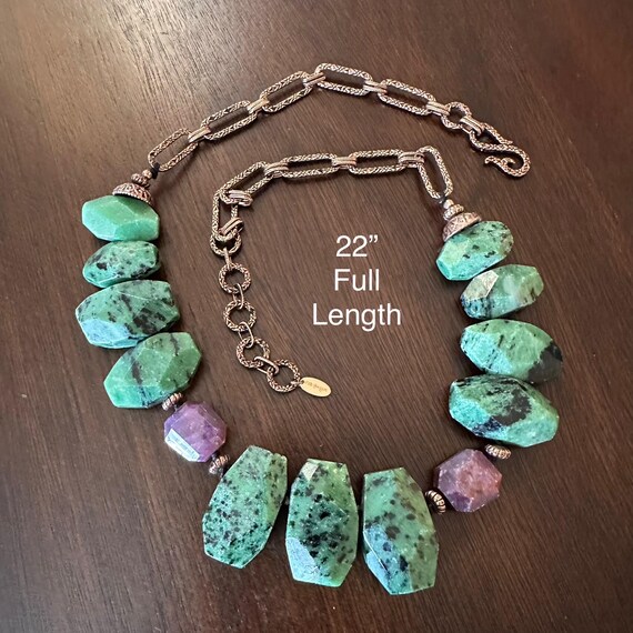 Gemstone necklace Ruby Zoisite - image 5