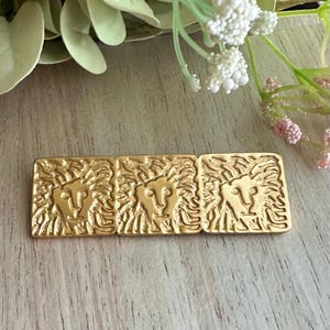 Vintage Anne Klein Matte Gold-tone Lion Brooch Pin