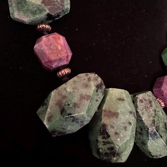 Gemstone necklace Ruby Zoisite - image 2