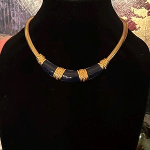 Vintage Monet Omega Egyptian Revival Necklace Signed