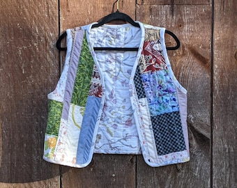 Chaleco acolchado de patchwork - algodón reciclado