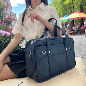 Cartable étudiant japonais bidimensionnel en PU, sac à main bandoulière étanche en toile messager, sac bandoulière, sac de voyage de tous les jours