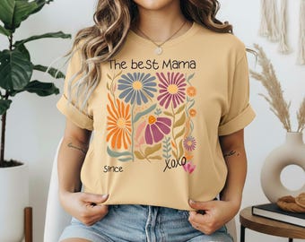 The Best Mama Floral Illustration Tee , Hand-Drawn Daisies, Mom Shirt, mothers day gift, mothersday present, the best mama, cute motherday
