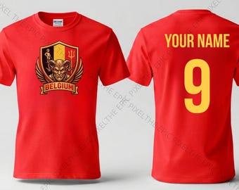 Personalized Belgium Football Shirt, Custom Red Devils Soccer Tee, Belgian Supporter T-Shirt, World Cup 2026 Belgium Fan Gift