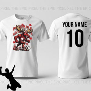 Personalised Canada Football T shirt , Maple Leaf Football Moose,Personalised Gifts For Sports Event, fifa world cup 2026 tee , custom shirt