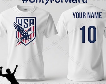 Personalized USA Football T Shirt, Custom USA 2026 World Cup T-Shirt, American Eagle Tee, Soccer Fan Shirt, Custom USMNT Apparel