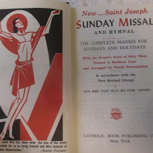 1969, Saint Joseph, Sunday Missal, Prayer Book, Catholic Mass, Religious Books, Vintage Missal, Catholic Books, Vintage Religious