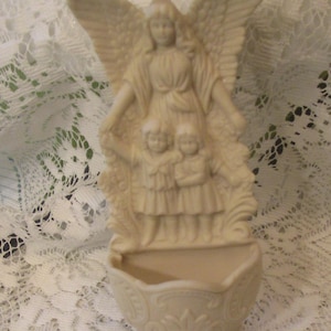 Holy Water Font, Guardian Angel, Religious Decor, Angel Font
