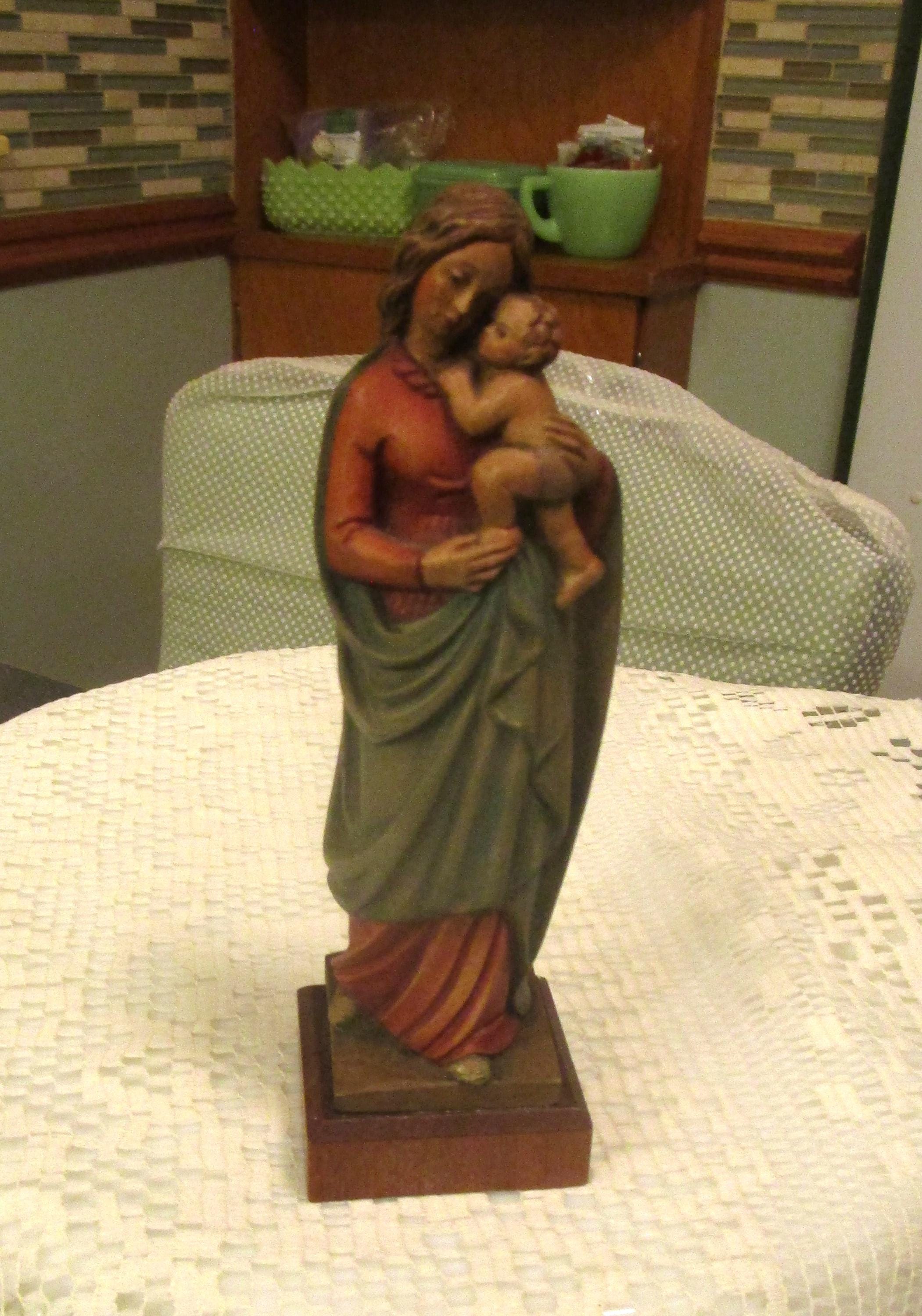 Anri Wood Carved Mary Statue - Etsy