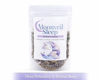 Sleep Herbal Tea for Relaxation & Stress Relief | Moonveil Sleep | Caffeine Free Loose Leaf