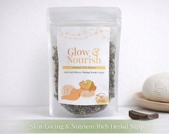 Glow & Nourish Herbal Tea for Skin and Wellness | Antioxidant Loose Leaf Blend