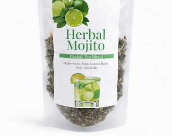 Herbal Mojito Herbal Tea | Caffeine Free Iced Tea | Mocktail Inspired Mint Tea | Zero Proof Drink | Refreshing Herbal Blend