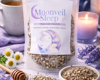 Sleep Herbal Tea for Relaxation & Stress Relief | Moonveil Sleep | Caffeine Free Loose Leaf