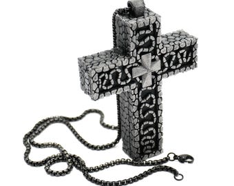 Cruz Thanos 230 Calamar, compartimento oculto con puntos de colores, vidas, juego, collar de cruz, fans, geek, cosplay, Halloween