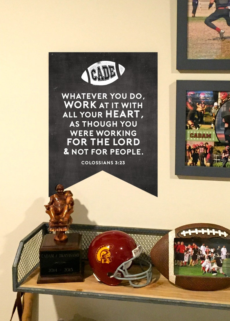 Personalized Sports Sign Football Sign Sports Bible Verse Etsy