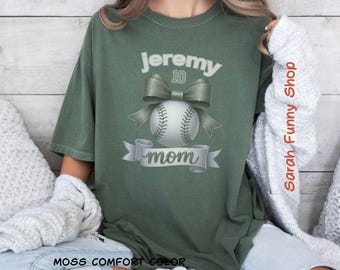 Personalized Baseball Mom Comfort Colors Shirt: Gameday Spiritwear