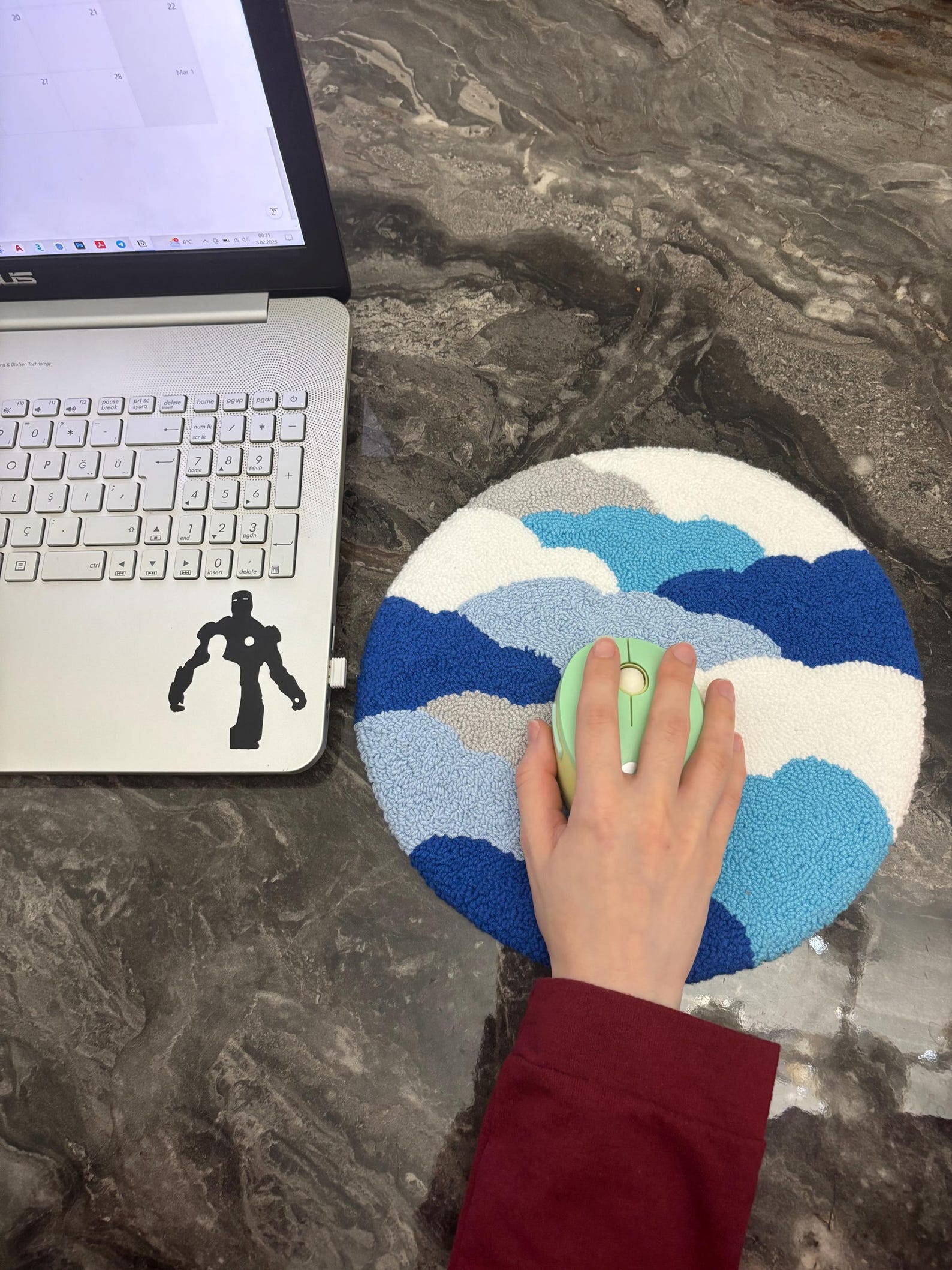 Mouse Rug Coasters Handmade Punch Needle Table Rug/coaster / Mouse Pad/ Home Decor ...