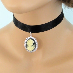 Lady Cameo Choker, Cameo Jewelry, Black Choker, Black Ribbon Choker, Lady Cameo, Victorian Necklace, Cameo Necklaces, Cameo Choker
