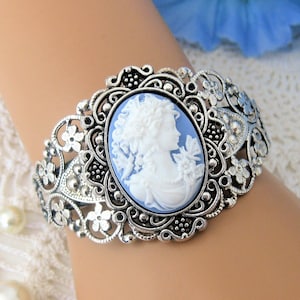Color Choices of Victorian Lady Cameo Bracelets, Cameo Jewelry Cuff Bracelets, Victorian Cameo Jewelry