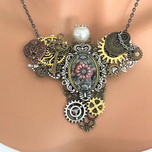 Angel Necklace, Statement Necklace, Jewelry for Women, Assemblage Jewelry, Steampunk Necklace, Angel Jewelry