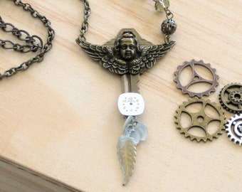 Steampunk Key Necklace for Women, Steampunk Jewelry, Bohemian Style Necklace