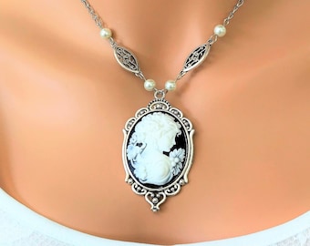 Victorian Cameo Pendant Necklaces for Women, Click to see all the color choices for these Cameo Necklaces, and more Cameo Jewelry